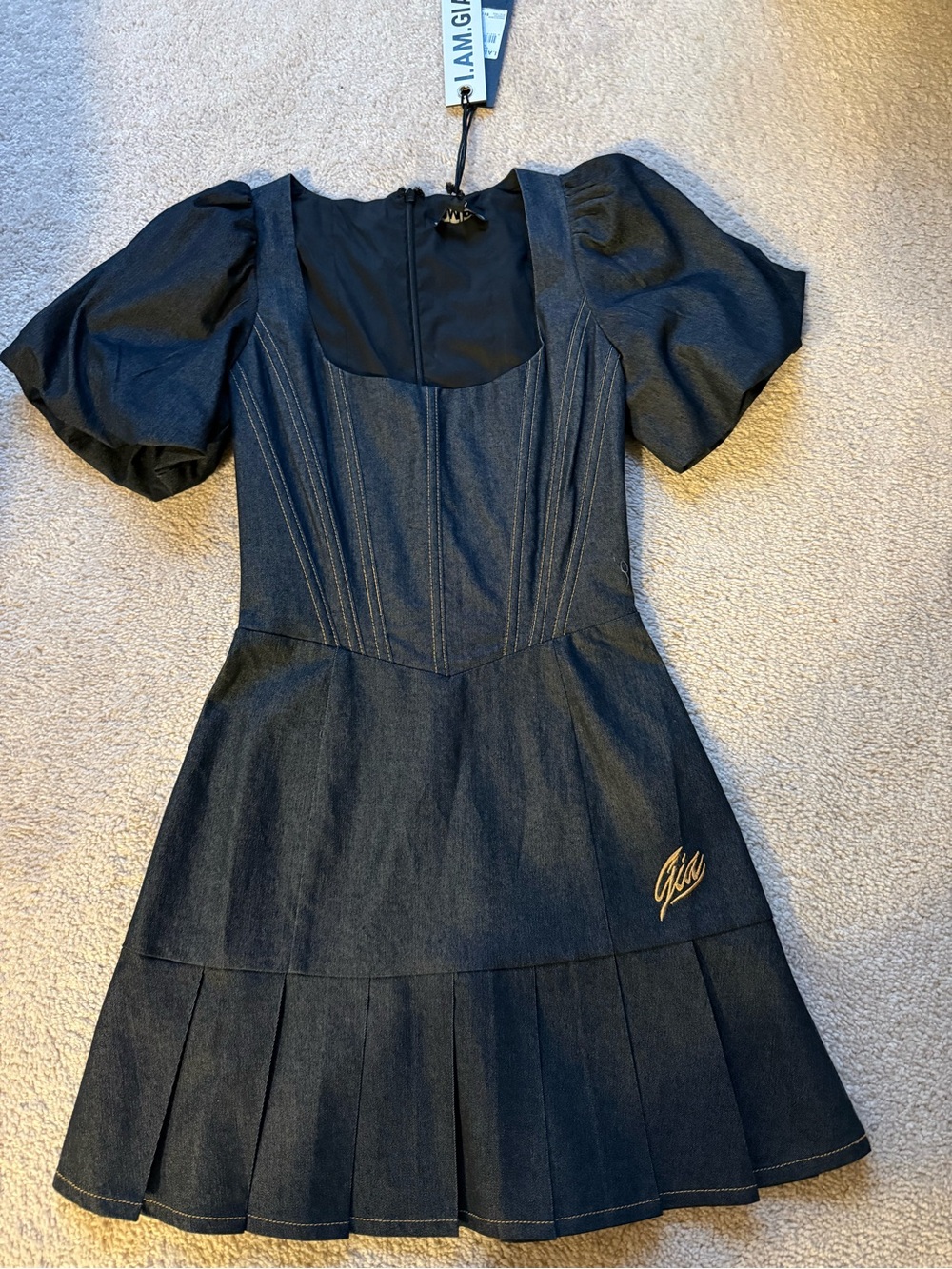 I.AM.GIA Denim corset mini dress